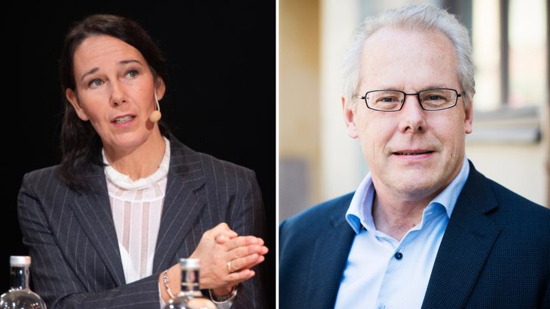 Annika Winsth, chefekonom på Nordea och Mats Kinnwall, chefekonom på Teknikföretagen. Foto: Tommy Fondelius/Press.