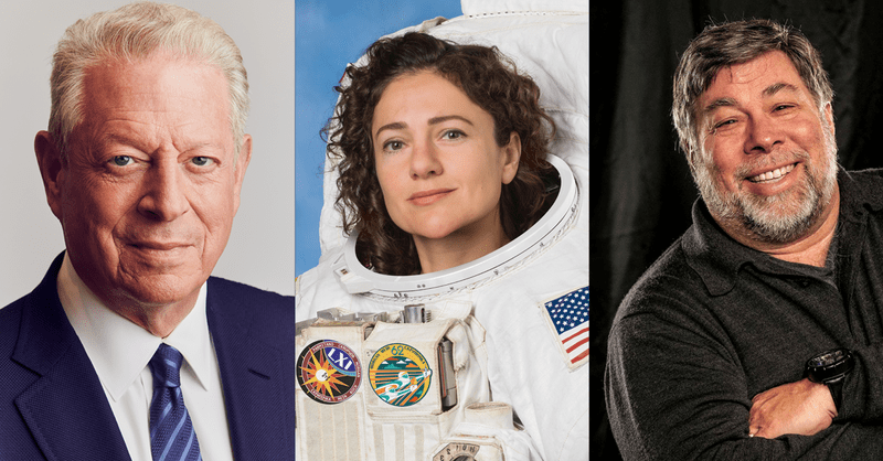 Al Gore, fd amerikansk vicepresident, Jessica Meir, NASA-astronaut och Steve Wozniak, medgrundare av Apple, kommer till Sverige.