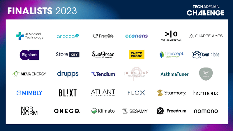 The finalist companies competing in Techarenan Challenge 2023.