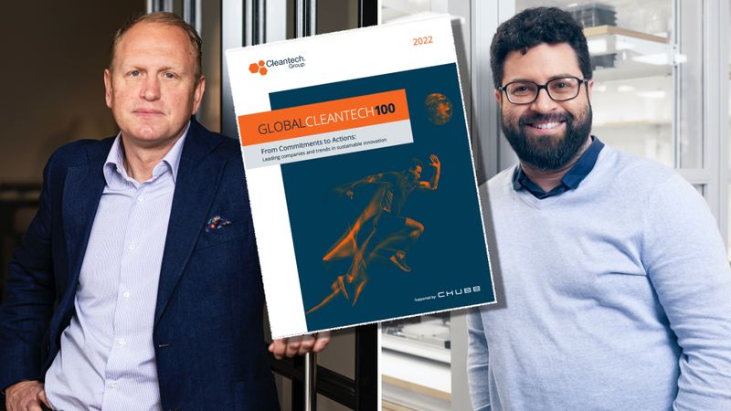 Henrik Henriksson, vd, H2 Green Steel och Karim Engelmark Cassimjee, vd och medgrundare, EnginZyme, är Sveriges bidrag på listan över de ledande cleantech-bolagen i världen.