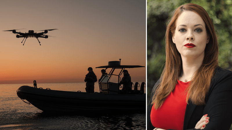 Drones are one area in which interest has risen. Right: Madelene Rydén, Director Defence, SOFF Image cred: Airolit/SOFF