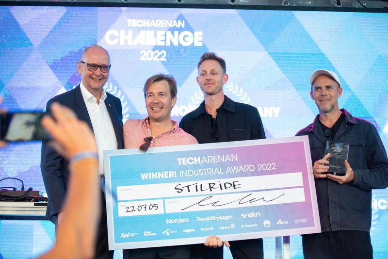 Stilride receives the Industrial Award in Techarenan Challenge 2022. Photo: Tommy Fondelius.