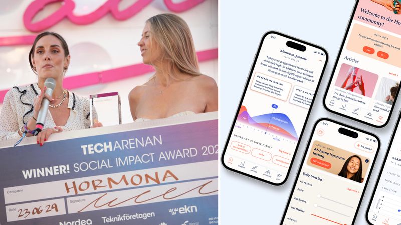 Hormona, vinnaren av Social Impact Award i Techarenan Challenge, vill öka kunskapen om hormonhälsa i världen. Foto: Techarenan/Press.