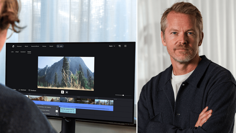 Epidemic Sound releases the AI-powered tool Studio. Right: Oscar Höglund, CEO & Co-Founder of Epidemic Sound.