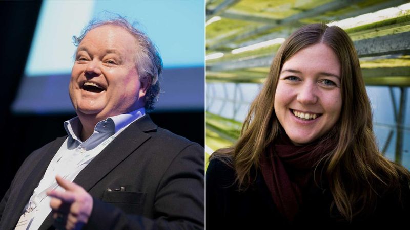 Magnus Agerström, vd på Cleantech Scandinavia och Sofie Allert, vd på Swedish Algae Factory.