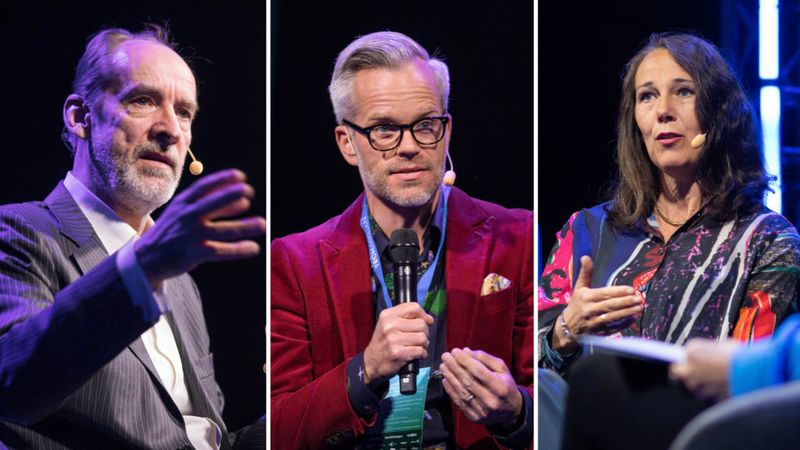 Alasdair Ross, Countries Editor, The Economist, Alexander Norén, Tech Correspondent, SVT and Annika Winsth, Chief Economist, Nordea at Techarenan Summit 2022. Photos: Camilla Svensk/Tommy Fondelius.